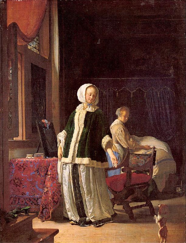 MIERIS, Frans van, the Elder A Young Woman in the Morning France oil painting art